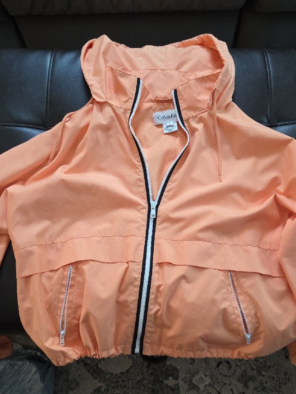 Calvin Klein Coral Hooded Zip-Front Utility Jacket